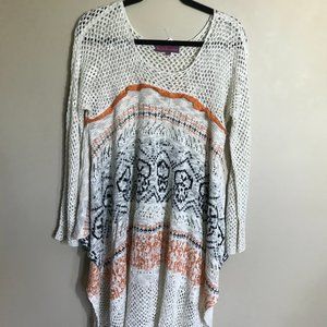 Sweet Sinammon Cream/Orange/Black Poncho